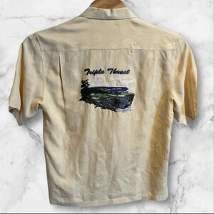 Nat Nast 100% Silk Limited Edition "Triple Threat" Golf Short‎ Sleeve Silk M